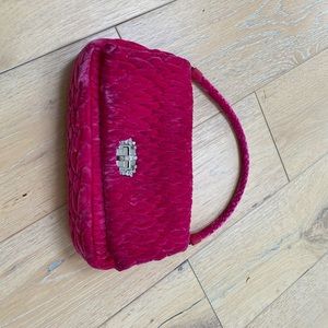 Miu Miu Fushcia Velvet Matelasse Clutch
